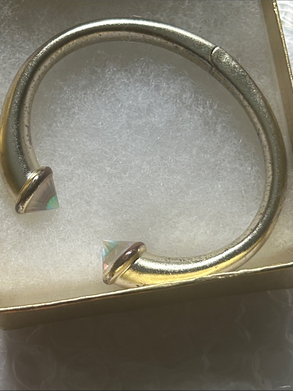 Kendra Scott Gold Open Cuff with Iridescent Pyramid Ends